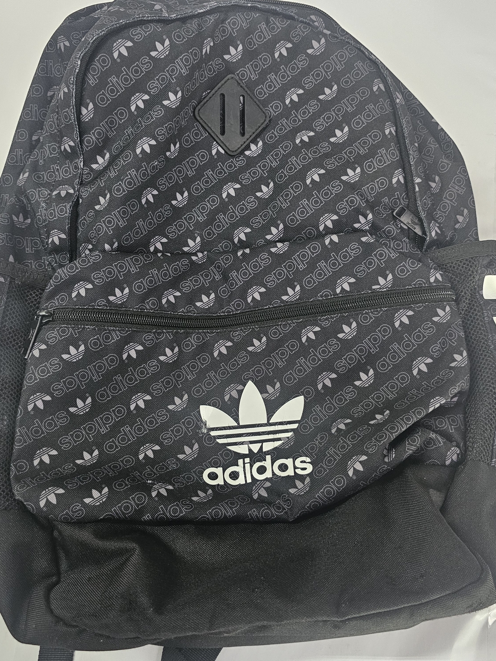 adidas Black and White Trefoil Logo Backpack